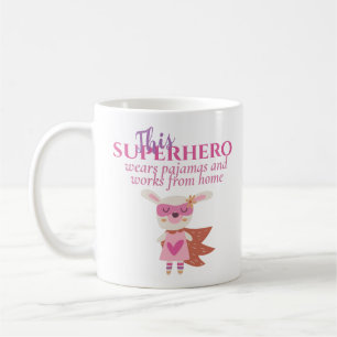Caneca De Café Engraçado Trabalhar Do Super Herói Doméstico Ve