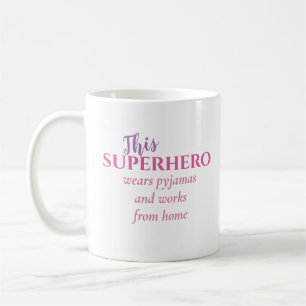Caneca De Café Engraçado Trabalhar Do Super Herói Doméstico Ve