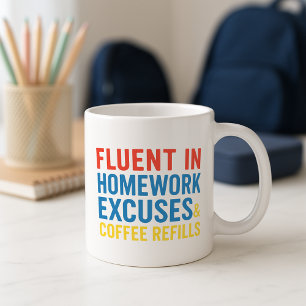 Caneca De Café Engraçado Trabalho de Casa do Pai Mug; Excussões e