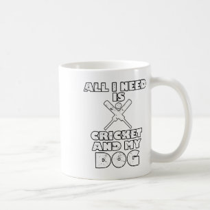 Caneca De Café Engraçado Tudo o que Preciso É Críquete e Meu Cach
