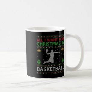 Caneca De Café Engraçado Tudo Que Quero No Natal É Basquete Feio