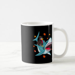 Caneca De Café Engraçado Turquia e Shark Fall Vibes Happy Graças