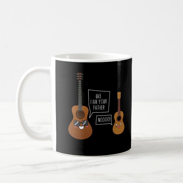 Caneca De Café Engraçado Ukulele Player Guitarra Humor (Esquerda)