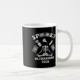 Caneca De Café Engraçado Ultrassom Tech Skeleton Halloween Co