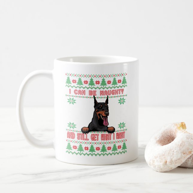 Caneca De Café Engraçado Velhão-de-Natal Ugly (Com Donut)