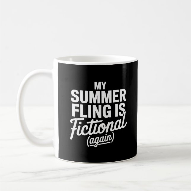 Caneca De Café Engraçado Verão Fictício - Citação Romana Preta (Esquerda)