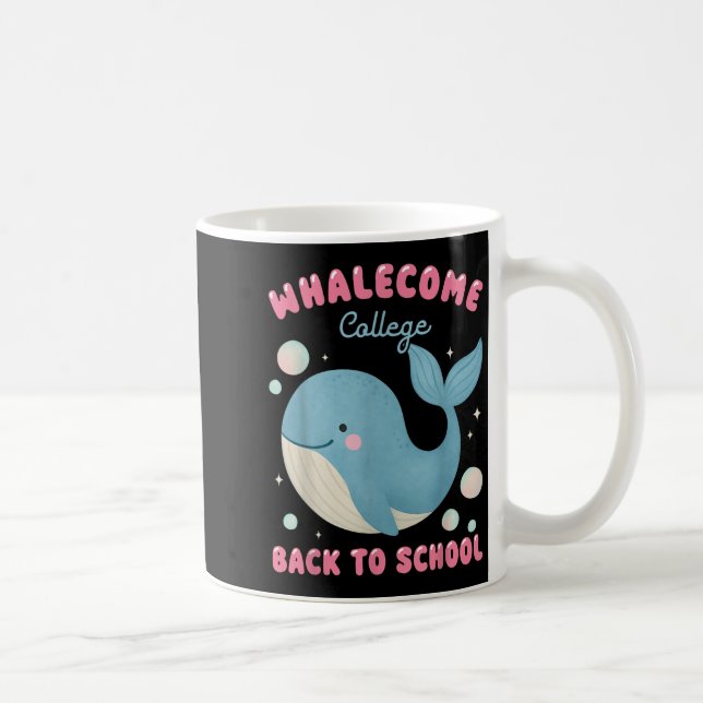 Caneca De Café Engraçado Voltar ao Ensino do Oceano Colégio (Direita)