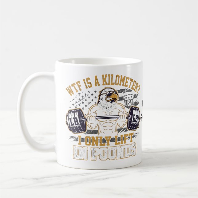 Caneca De Café Engraçado WTF É Um Quilômetro Eu Só Levanto Em Lib (Esquerda)
