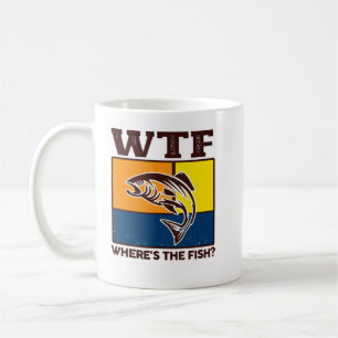 Caneca De Café Engraçado Wtf Onde O Pescador De Peixes