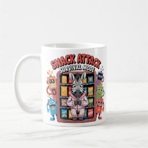 Caneca De Café Engraçado Zebra Pajamas Snack Vending Vetor