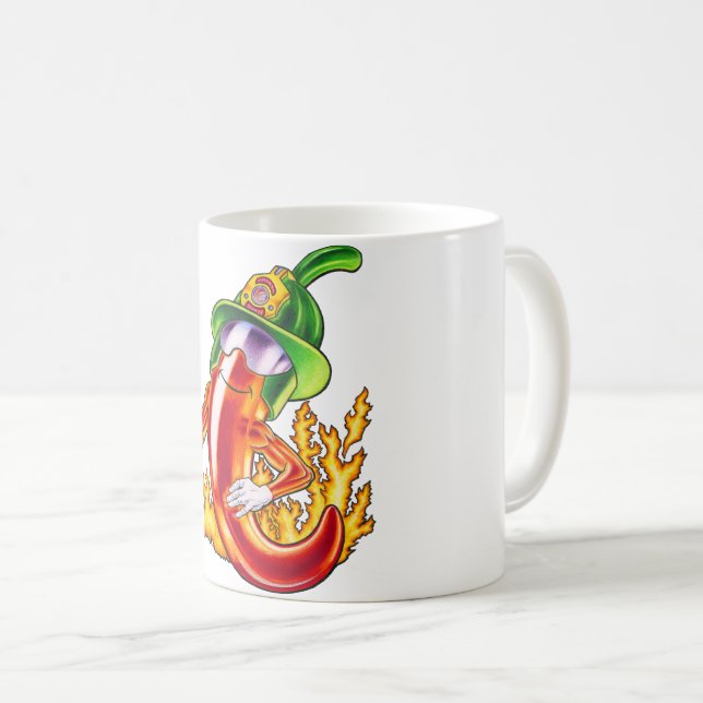 Caneca De Café Engraçados E Orgulhosos Chili Em Fogo Dá Mãos (Frente Esquerda)