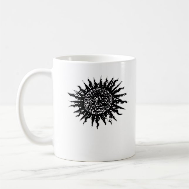 Caneca De Café Engrenagem ao Sol Medieval - Estética Whimsigoth - (Esquerda)