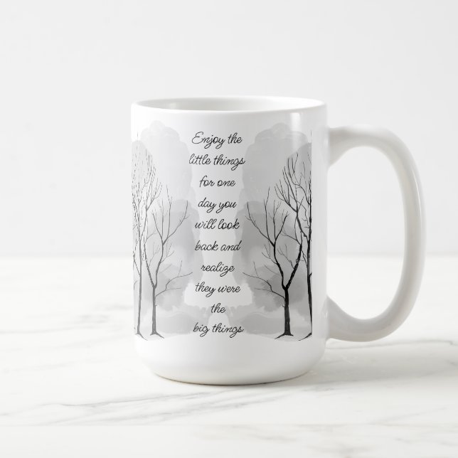 Caneca De Café Enjoy Little Things Inspirational Life Quote (Direita)