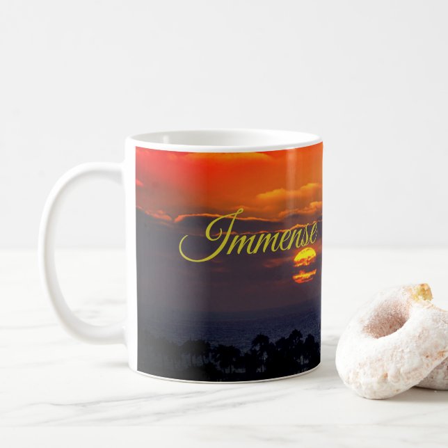 Caneca De Café Enorme Gratidão Sunset Beach Inspirado (Com Donut)