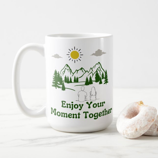Caneca De Café Enoy Seu Momento Juntos (Com Donut)