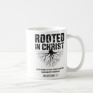 Caneca De Café Enraizado em Cristo Versículo Bíblico Cristão Nge 