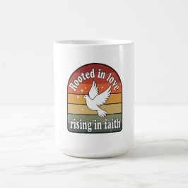 Caneca De Café Enraizado no amor, ascensão na fé design