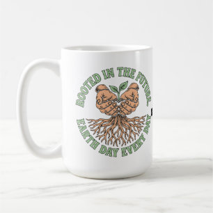 Caneca De Café Enraizados no Futuro Dia da Terra Todos os Dias Su