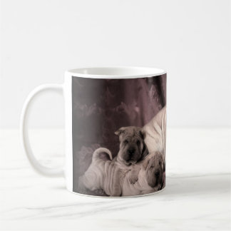 Caneca De Café Enrugamentos de Shar Pei do chinês do vintage,