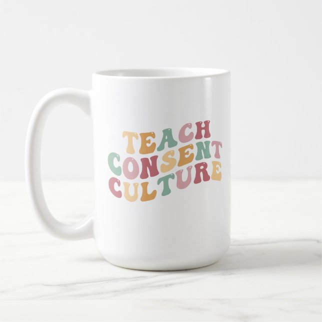 Caneca De Café Ensinando a cultura de consentimento (Esquerda)
