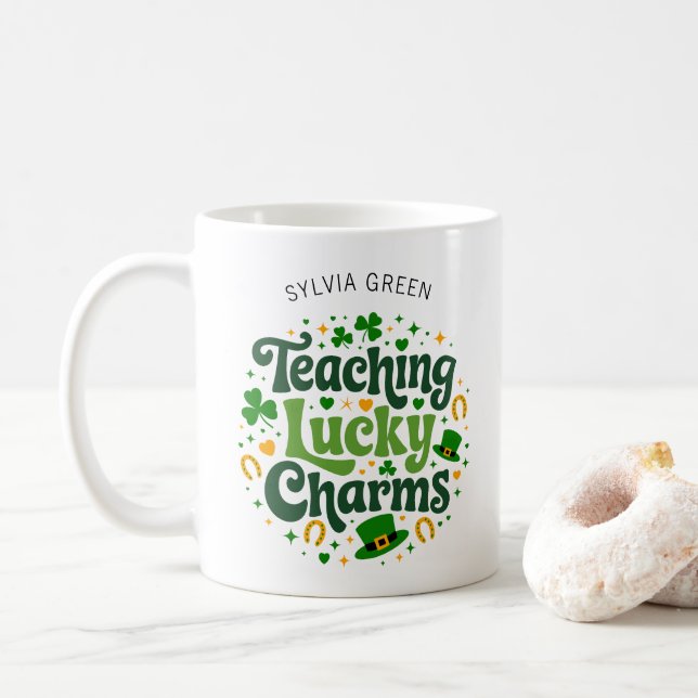 Caneca De Café Ensinando Charmes Sortudos - Ruas Personalizadas. (Com Donut)