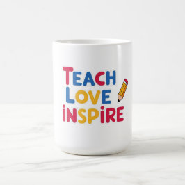 Caneca De Café Ensinar Amor Inspira Apreciação do Professor