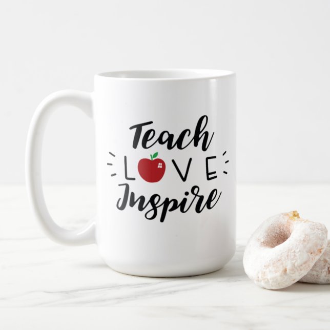 Caneca De Café Ensinar Amor Inspire Café Mug (Com Donut)