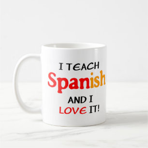 Caneca De Café ensinar e amar espanhol