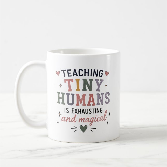 Caneca De Café Ensinar Pequenos Humanos Costume Mágico Exaustivo  (Esquerda)
