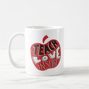 Caneca De Café Ensine Amor Inspire Apple Professor