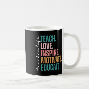 Caneca De Café Ensine Amor Inspire Motive De Volta à Escola Fofo