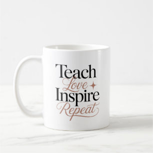 Caneca De Café Ensine Amor Inspire Repita Citação de Professor