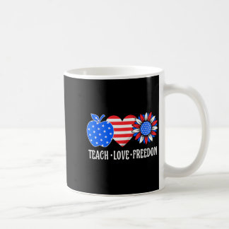Caneca De Café Ensine Amor Liberdade Bandeira dos EUA Professor P