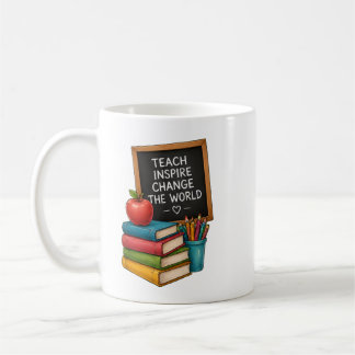 Caneca De Café Ensine Inspire Mude O Mundo Professor