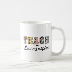 Caneca De Café Ensino, Amor, Inspiração - Professor Colorido