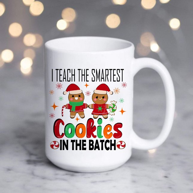 Caneca De Café Ensino biscoitos mais inteligentes. (I TEACH THE SMARTEST COOKIES IN THE BATCH mug ,Christian Christmas mug,Christmas mug, teacher gift)