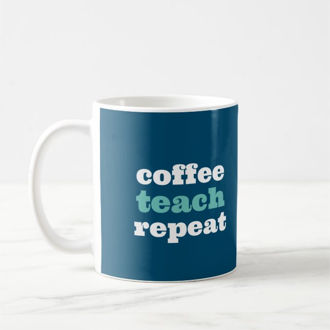 Caneca De Café Ensino de Café Repetir Mug de Professora Personali (Esquerda)