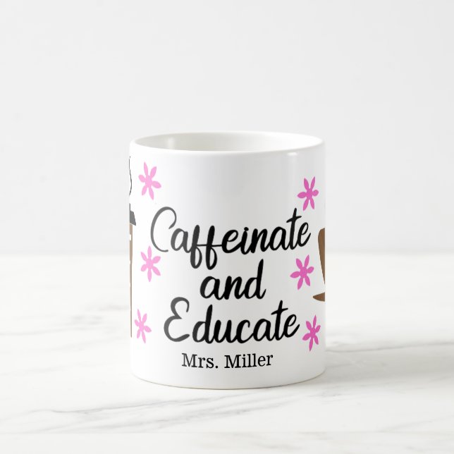 Caneca De Café Ensino de Professores Engraçado Personalizado (Centro)