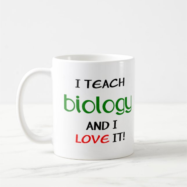 Caneca De Café ensino e amor em biologia (Esquerda)