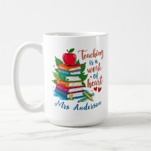 Caneca De Café Ensino é obra de coração personalizada