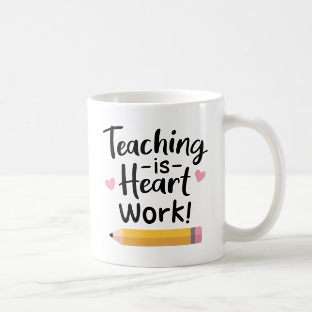 Caneca De Café Ensino É Trabalho Cardíaco, Apreciação De Professo (Direita)
