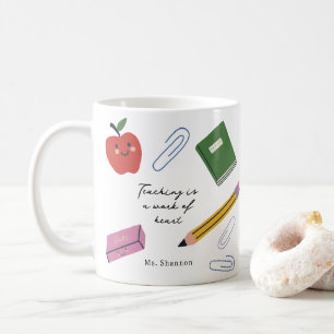 Caneca De Café Ensino é uma obra de coração