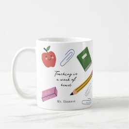 Caneca De Café Ensino é uma obra de coração
