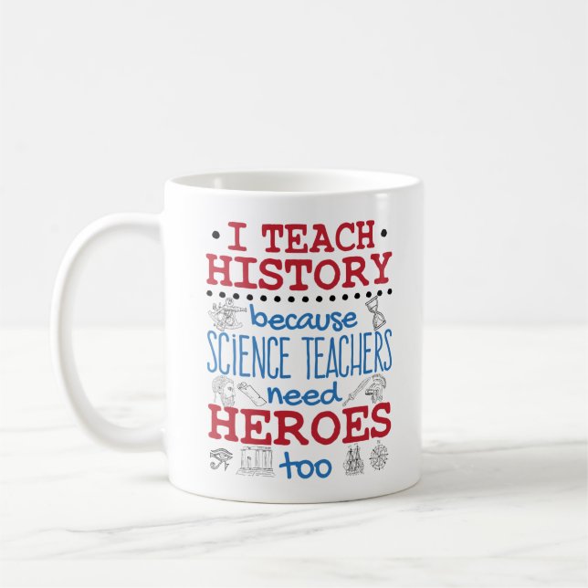 Caneca De Café Ensino História Social Estudos Professores Heroes (Esquerda)