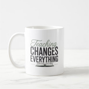 Caneca De Café Ensino Muda Tudo Professor Inspirador