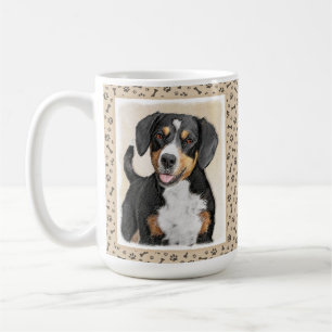 Caneca De Café Entlebucher Mountain Dog Painting - Arte Original