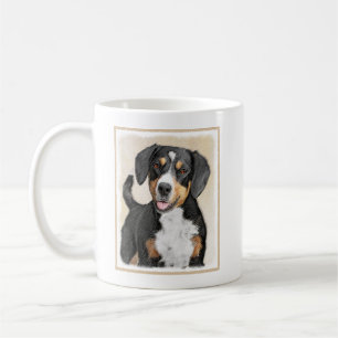 Caneca De Café Entlebucher Mountain Dog Painting - Arte Original