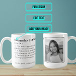 Caneca De Café Entrada de Dicionário Personalizado Funny<br><div class="desc">Quer imortalizar em palavras exatamente como você vê um amigo ou amado? Esta caneca que recria uma entrada no dicionário é a maneira perfeita. Basta substituir por um nome ou palavra e fornecer a definição como você vê o ajustado. Não se esqueça de adicionar uma foto. O modelo faz o...</div>
