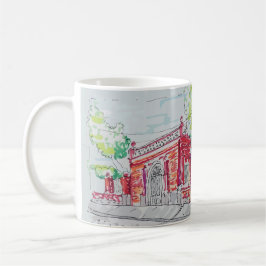 Caneca De Café Entrada Histórica de Tijolo Vermelho