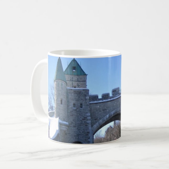 Caneca De Café Entrada na Cidade Velha do Quebec, Quebec, Canadá (Frente Esquerda)